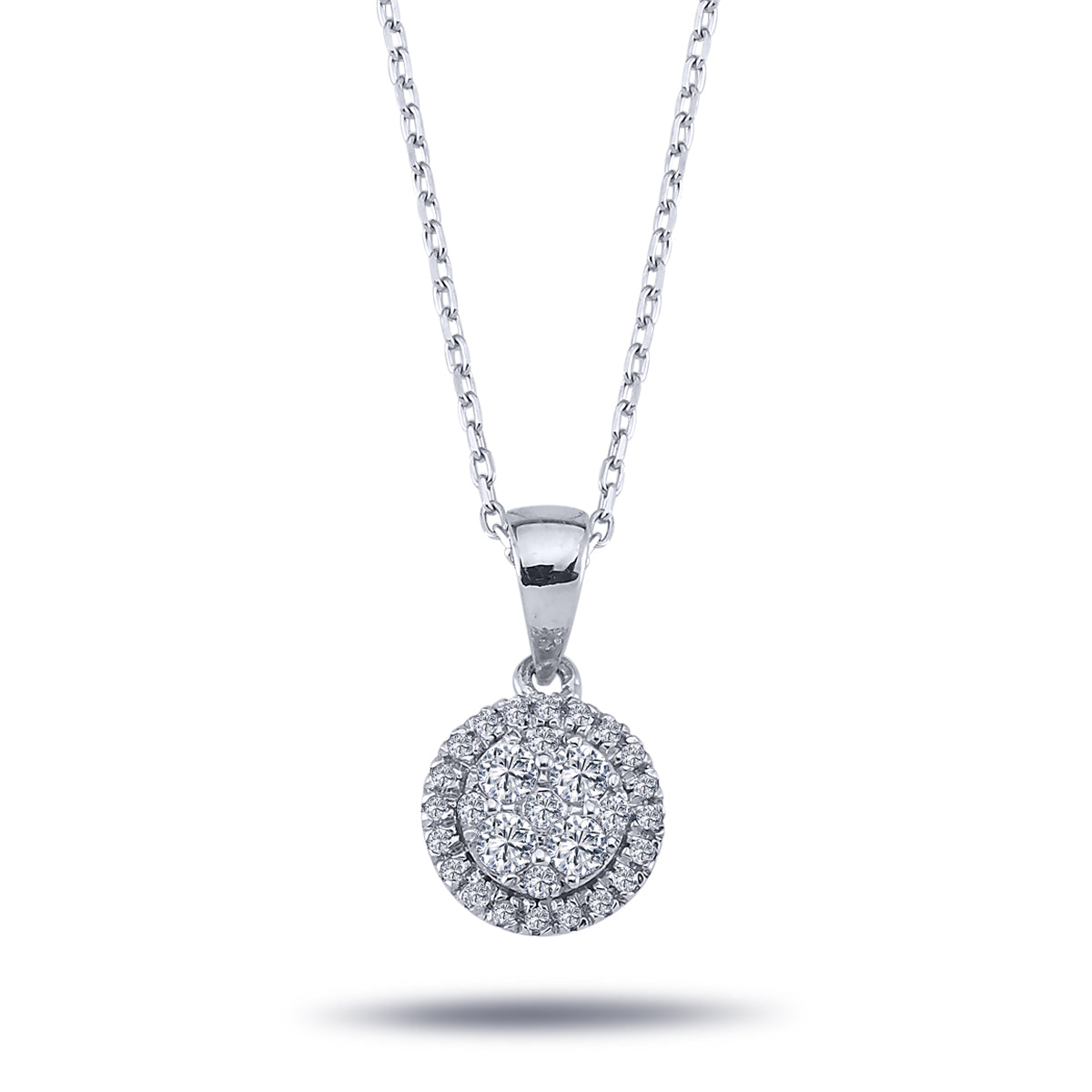 Диамантена висулка от бяло злато 0.42 карата